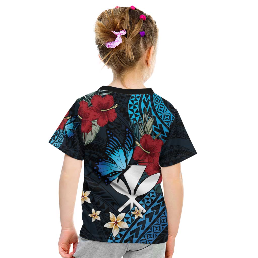 Hawaii Butterfly Kid T Shirt Kanaka Maoli Mix Hibiscus