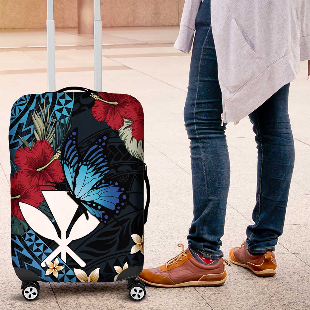 Hawaii Butterfly Luggage Cover Kanaka Maoli Mix Hibiscus
