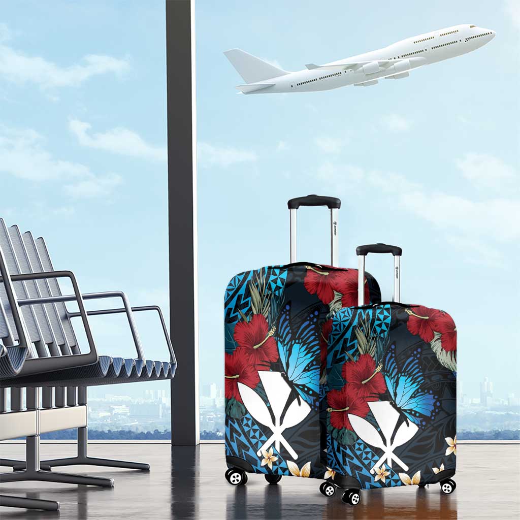 Hawaii Butterfly Luggage Cover Kanaka Maoli Mix Hibiscus