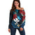 Hawaii Butterfly Off Shoulder Sweater Kanaka Maoli Mix Hibiscus