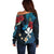 Hawaii Butterfly Off Shoulder Sweater Kanaka Maoli Mix Hibiscus