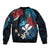 Hawaii Butterfly Sleeve Zip Bomber Jacket Kanaka Maoli Mix Hibiscus