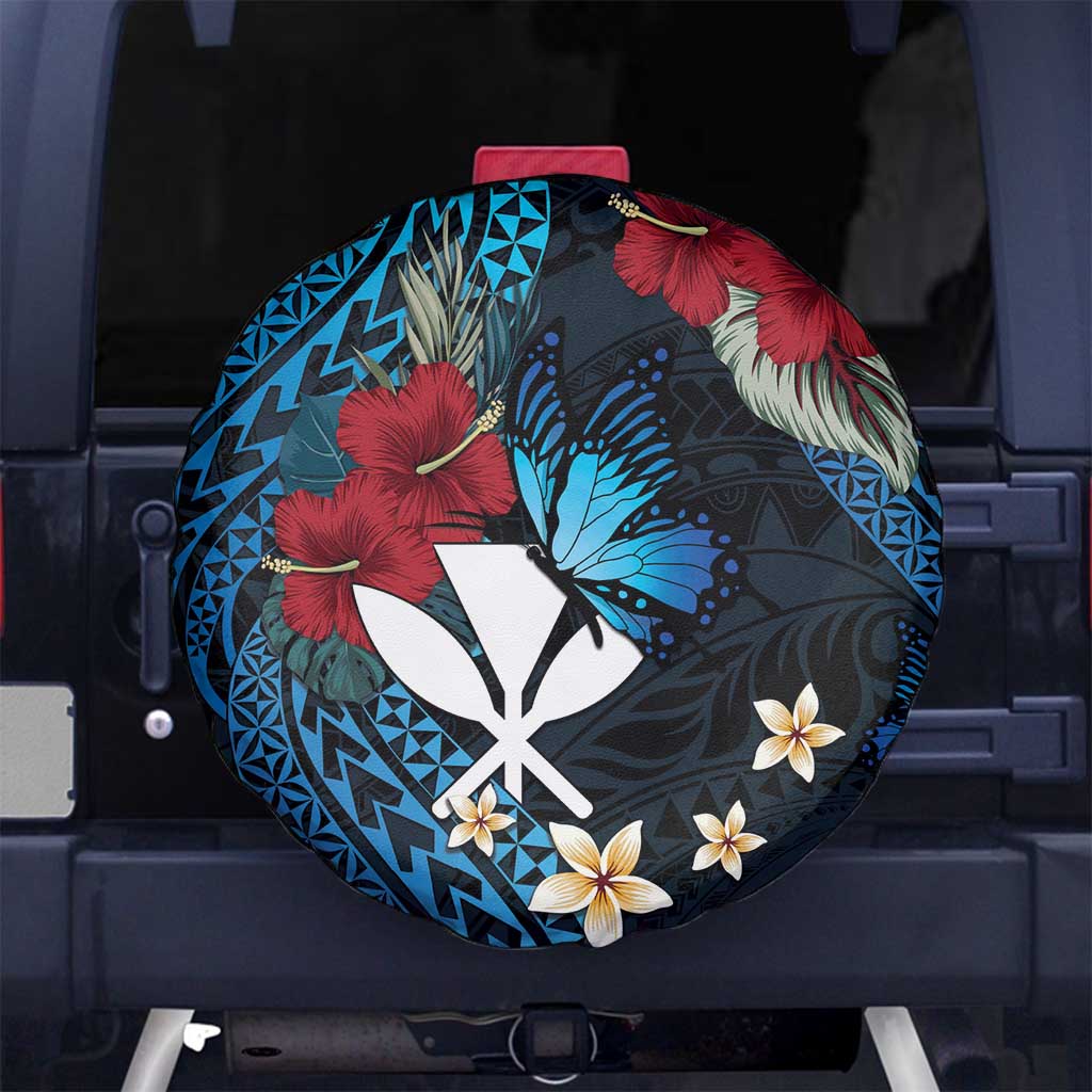Hawaii Butterfly Spare Tire Cover Kanaka Maoli Mix Hibiscus