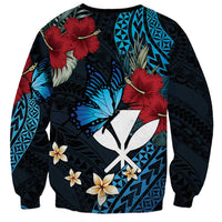 Hawaii Butterfly Sweatshirt Kanaka Maoli Mix Hibiscus