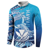 Hawaii Button Sweatshirt Turtle With Hammerhead Shark Oceanic DT04 - Polynesian Pride
