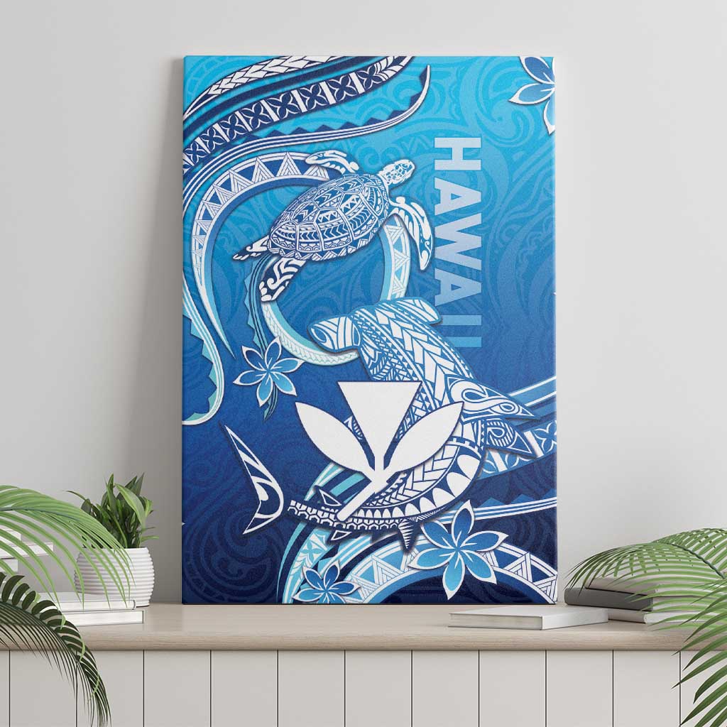 Hawaii Canvas Wall Art Turtle With Hammerhead Shark Oceanic DT04 - Polynesian Pride