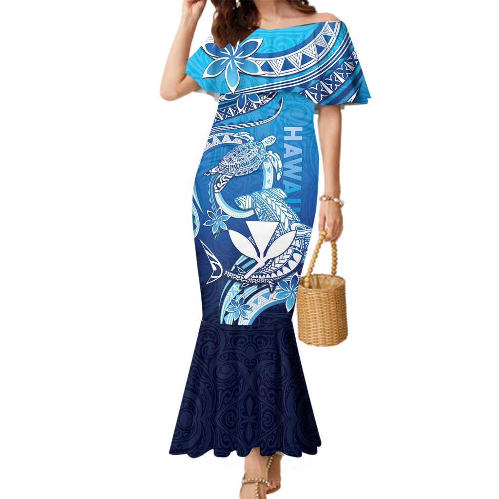 Hawaii Family Matching Mermaid Dress and Hawaiian Shirt Turtle With Hammerhead Shark Oceanic