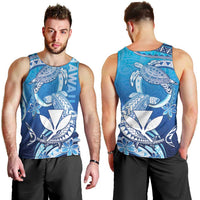 Hawaii Men Tank Top Turtle With Hammerhead Shark Oceanic DT04 - Polynesian Pride