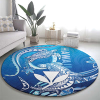Hawaii Round Carpet Turtle With Hammerhead Shark Oceanic