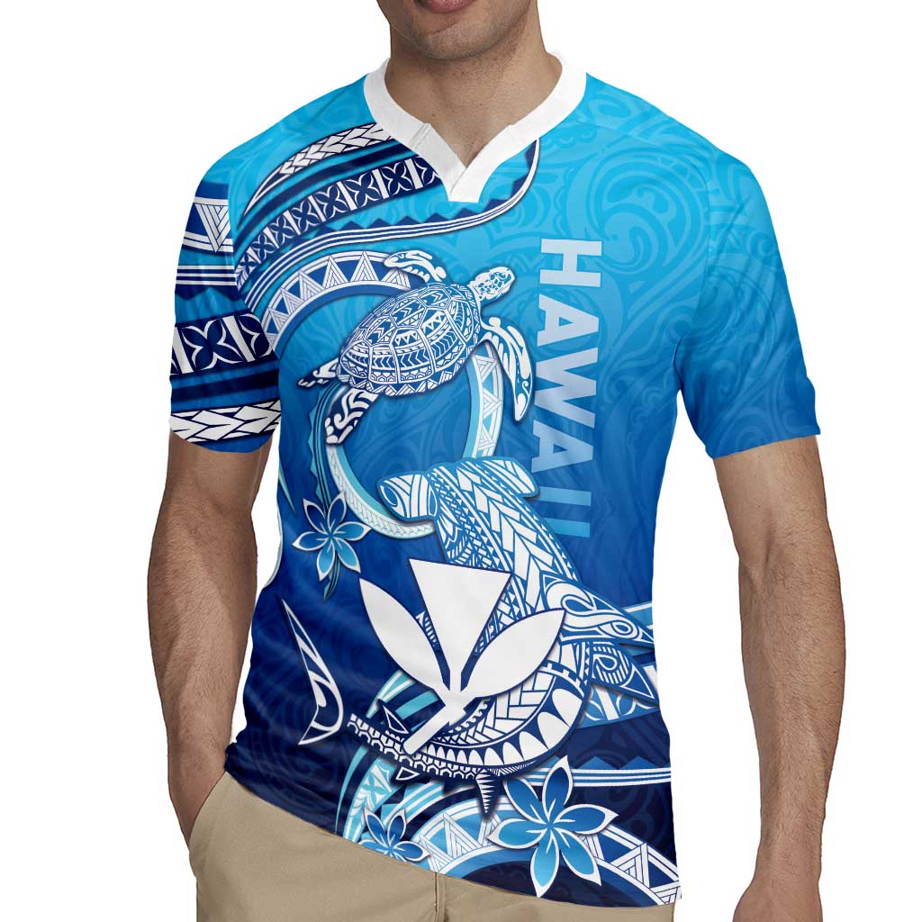 Hawaii Rugby Jersey Turtle With Hammerhead Shark Oceanic
