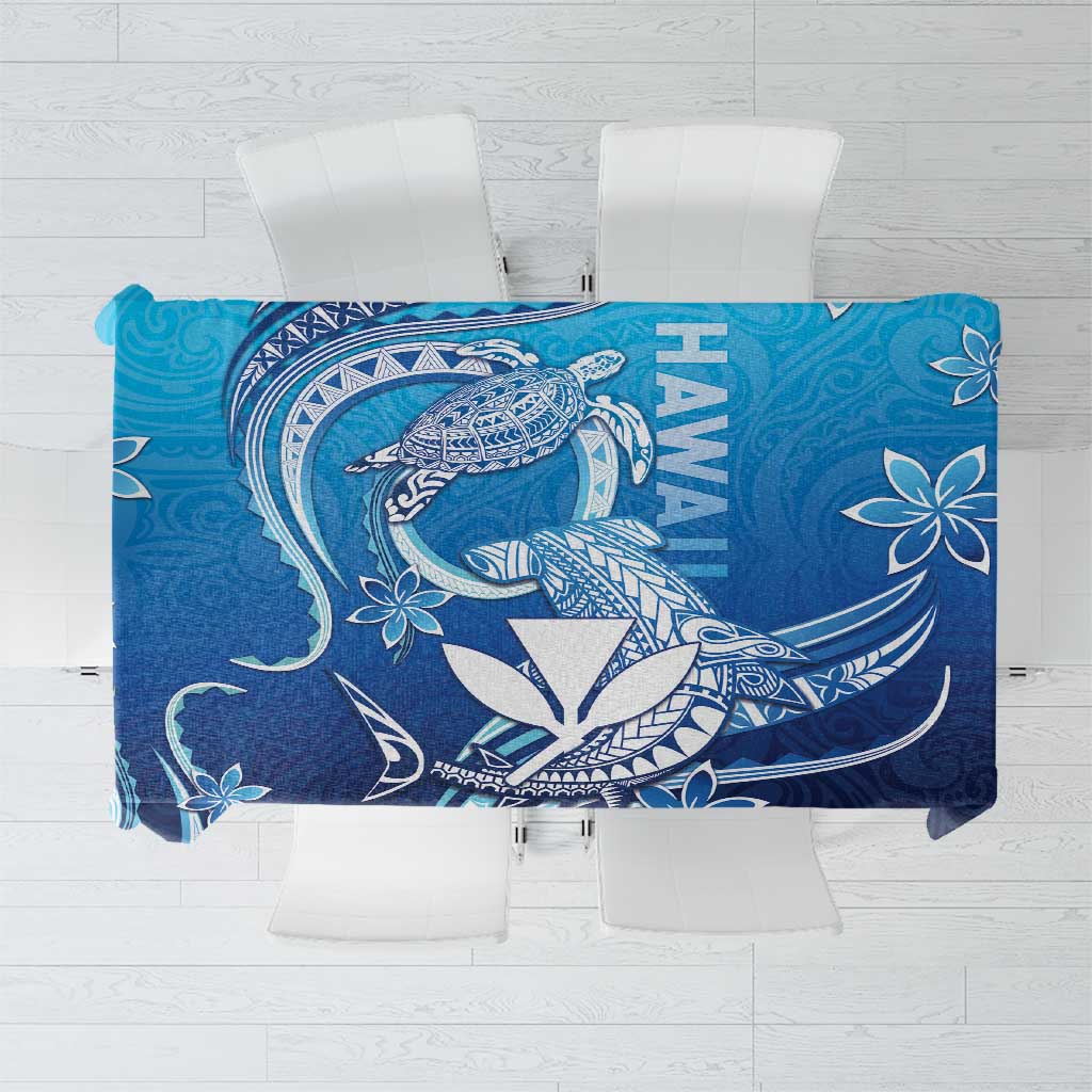 Hawaii Tablecloth Turtle With Hammerhead Shark Oceanic DT04 Blue - Polynesian Pride
