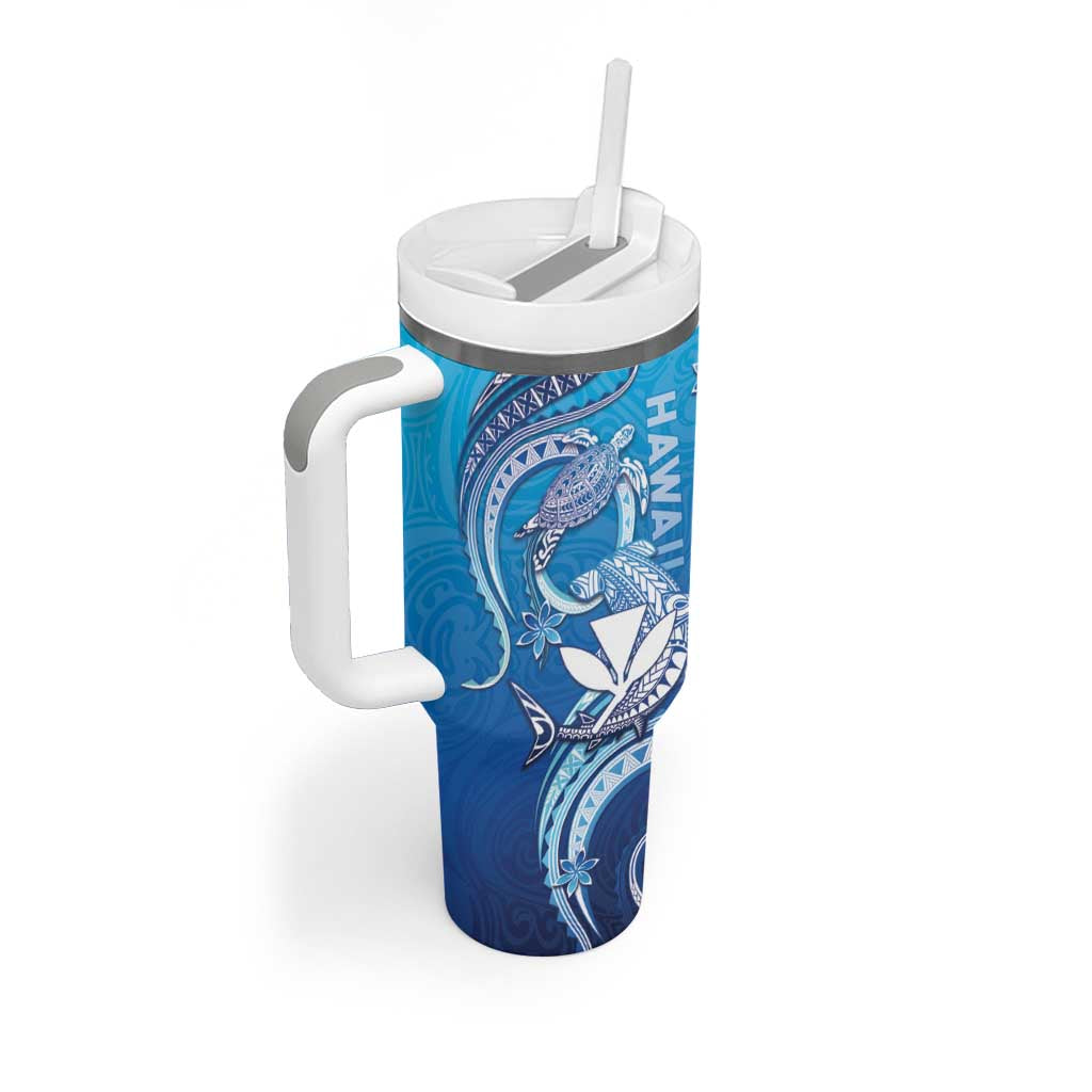 Hawaii Tumbler With Handle Turtle With Hammerhead Shark Oceanic DT04 - Polynesian Pride