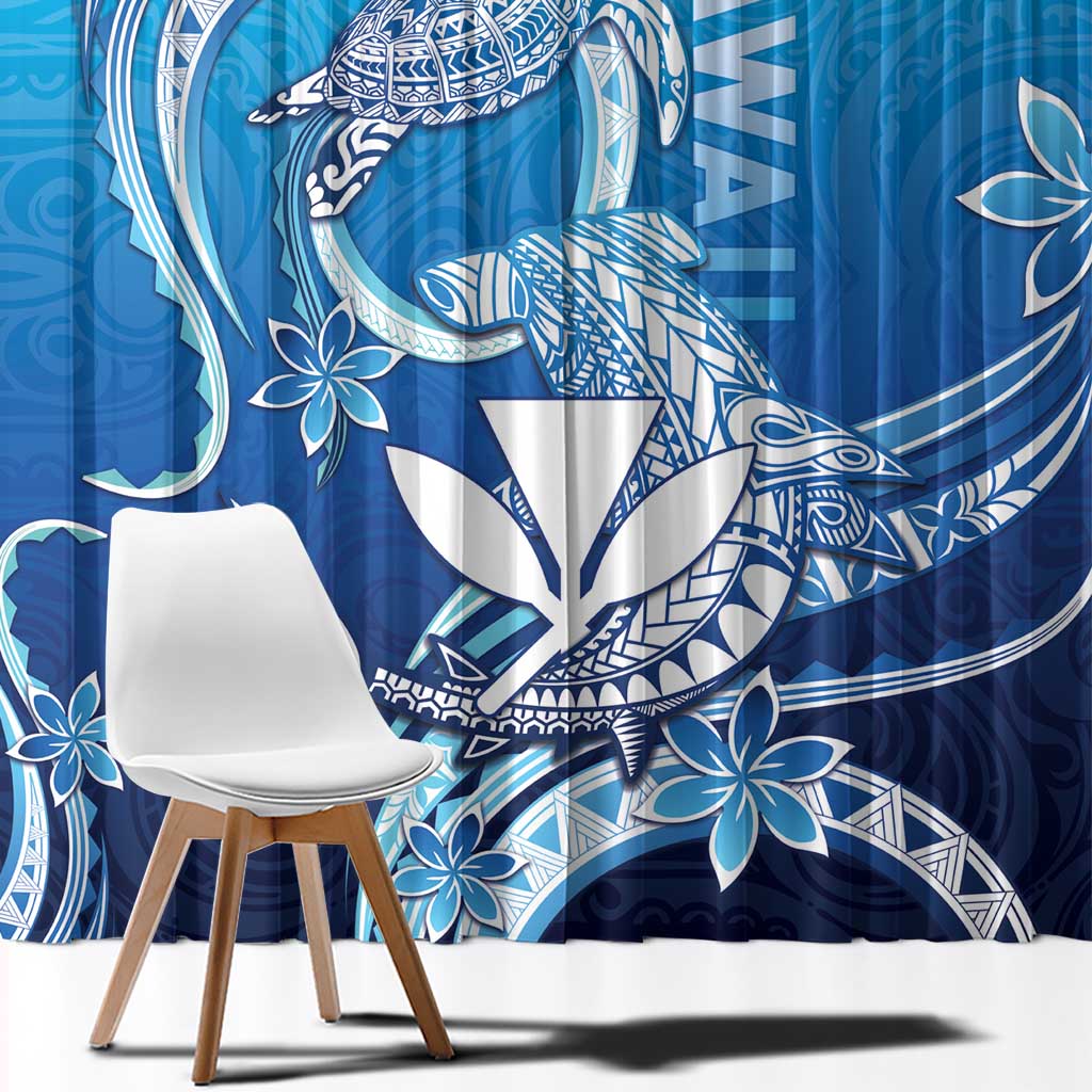Hawaii Window Curtain Turtle With Hammerhead Shark Oceanic DT04 - Polynesian Pride