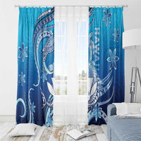 Hawaii Window Curtain Turtle With Hammerhead Shark Oceanic DT04 - Polynesian Pride