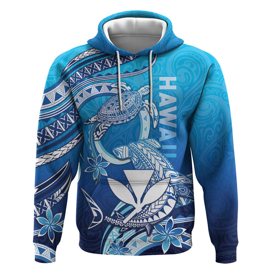 Hawaii Zip Hoodie Turtle With Hammerhead Shark Oceanic