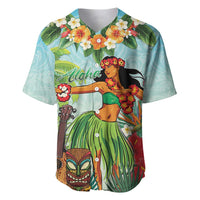 Hawaii Lei Day Baseball Jersey Hula Girl With Tropical Forest