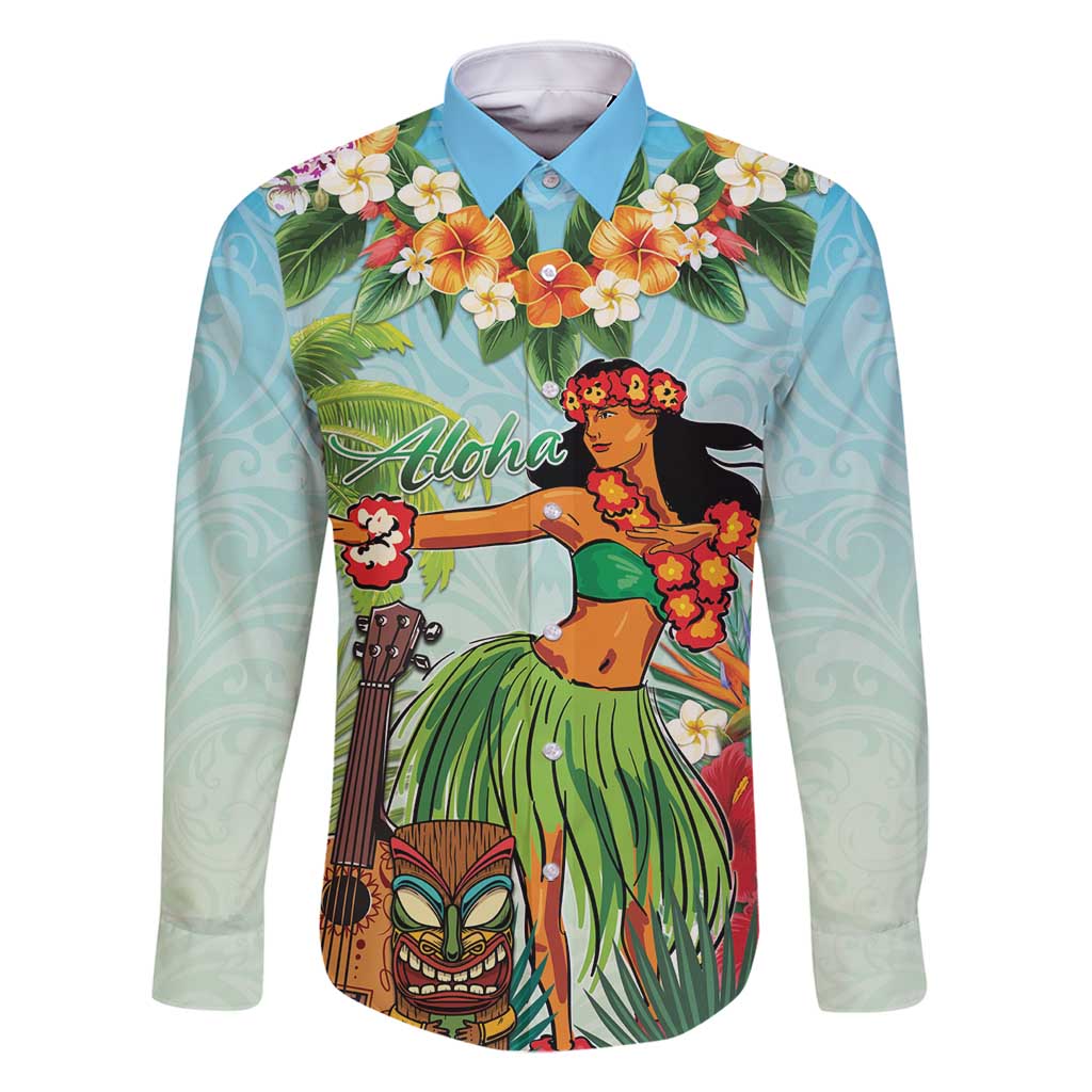 Hawaii Lei Day Family Matching Mermaid Dress and Hawaiian Shirt Hula Girl With Tropical Forest