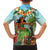 Hawaii Lei Day Family Matching Off The Shoulder Long Sleeve Dress and Hawaiian Shirt Hula Girl With Tropical Forest