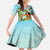 Hawaii Lei Day Family Matching Off The Shoulder Long Sleeve Dress and Hawaiian Shirt Hula Girl With Tropical Forest