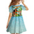 Hawaii Lei Day Family Matching Off The Shoulder Long Sleeve Dress and Hawaiian Shirt Hula Girl With Tropical Forest