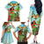 Hawaii Lei Day Family Matching Off The Shoulder Long Sleeve Dress and Hawaiian Shirt Hula Girl With Tropical Forest