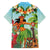 Hawaii Lei Day Family Matching Off The Shoulder Long Sleeve Dress and Hawaiian Shirt Hula Girl With Tropical Forest