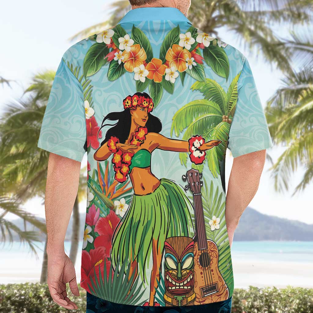 Hawaii Lei Day Hawaiian Shirt Hula Girl With Tropical Forest
