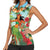 Hawaii Lei Day Women Sleeveless Polo Shirt Hula Girl With Tropical Forest