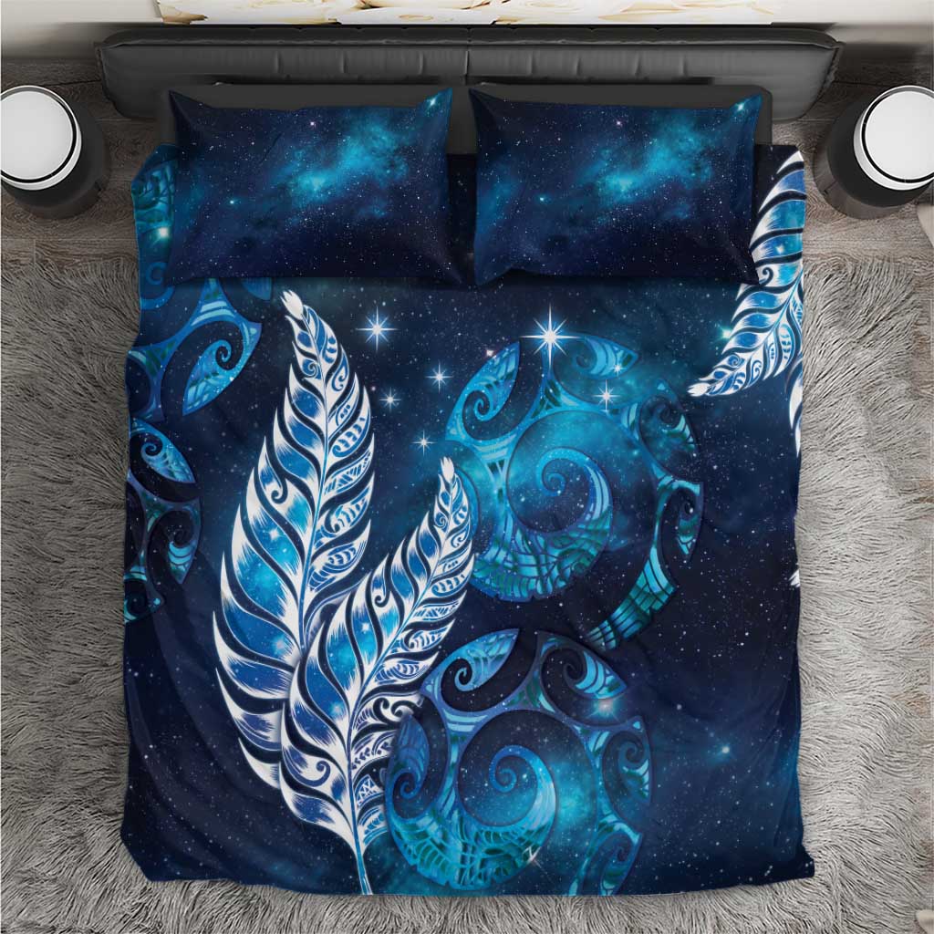 New Zealand Matariki Bedding Set Maori Koru Mix Silver Fern