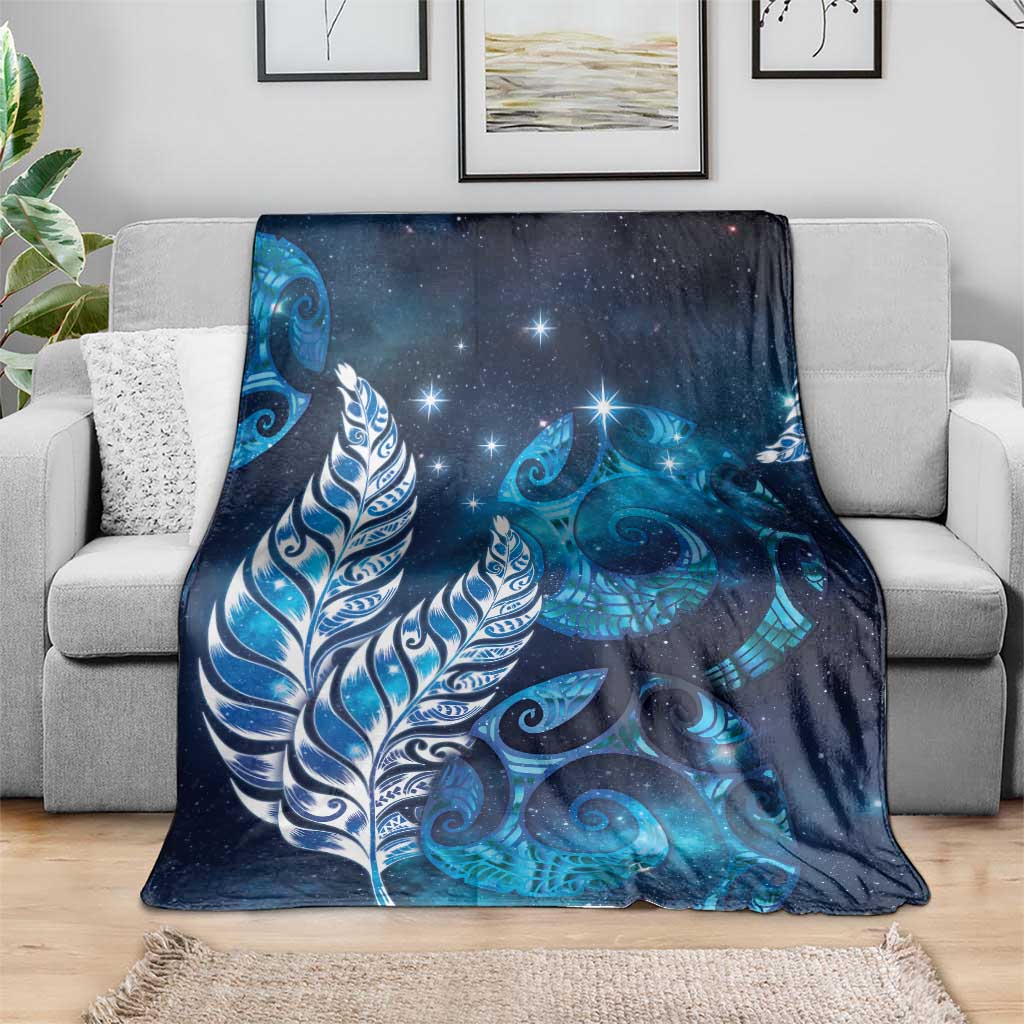 New Zealand Matariki Blanket Maori Koru Mix Silver Fern
