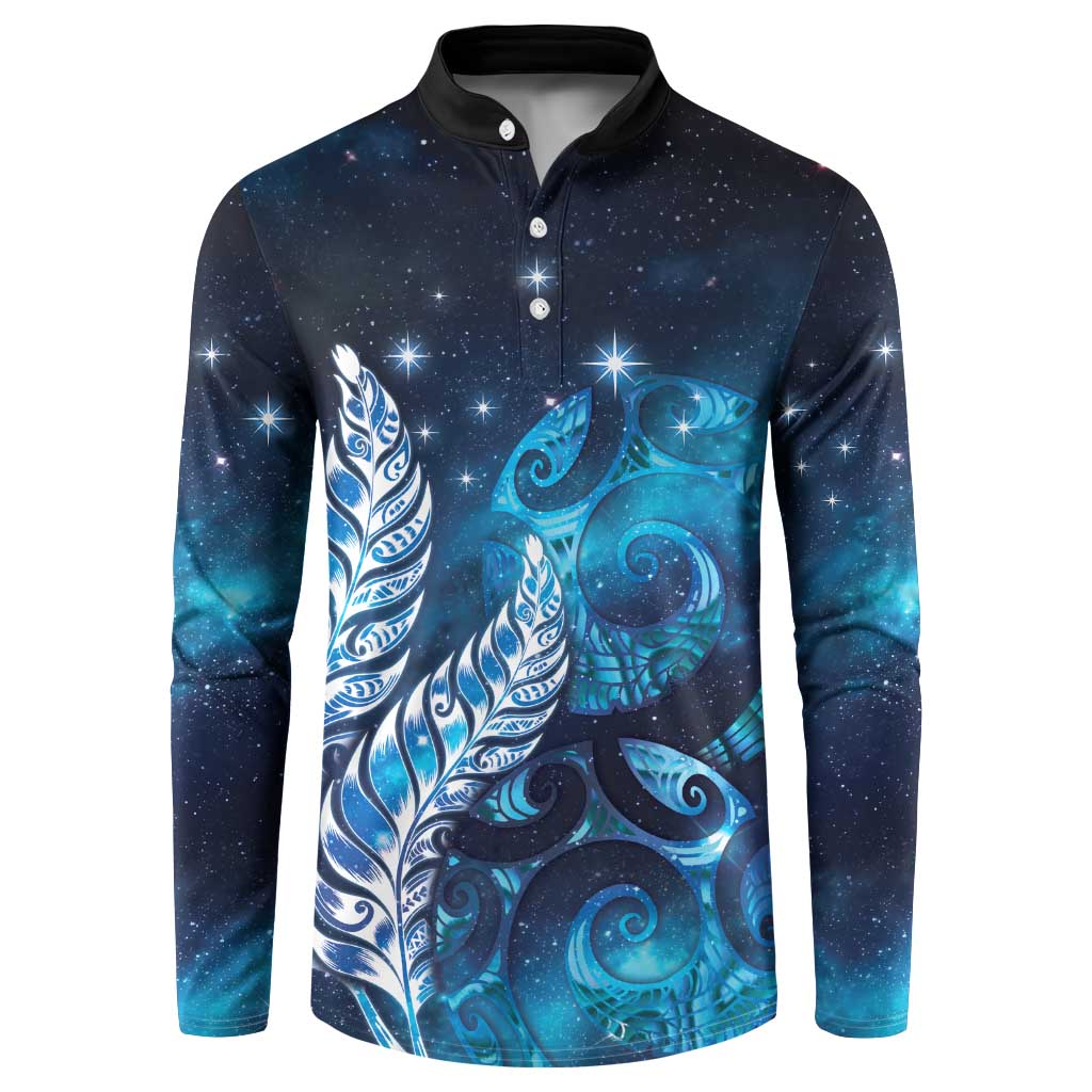 New Zealand Matariki Button Sweatshirt Maori Koru Mix Silver Fern