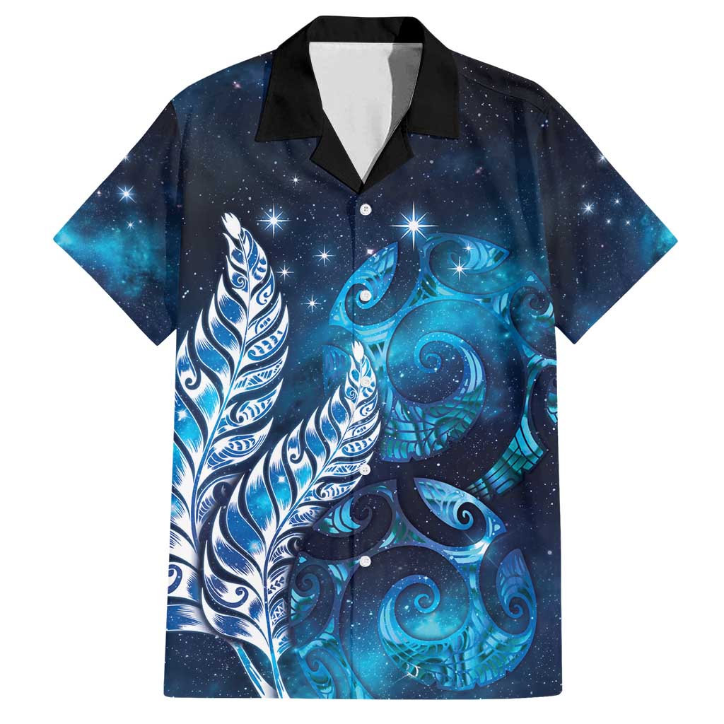 New Zealand Matariki Family Matching Off Shoulder Maxi Dress and Hawaiian Shirt Maori Koru Mix Silver Fern