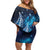 New Zealand Matariki Family Matching Off Shoulder Short Dress and Hawaiian Shirt Maori Koru Mix Silver Fern