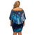 New Zealand Matariki Family Matching Off Shoulder Short Dress and Hawaiian Shirt Maori Koru Mix Silver Fern