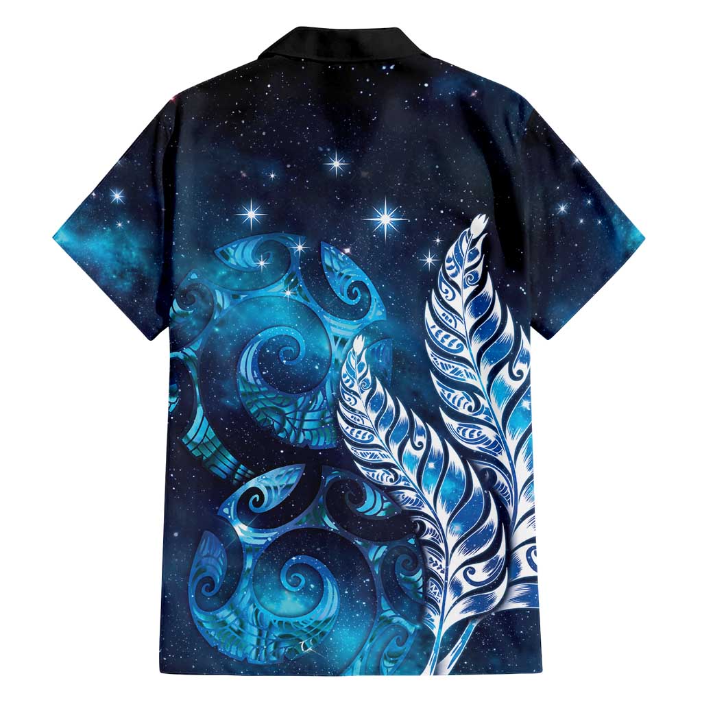 New Zealand Matariki Family Matching Summer Maxi Dress and Hawaiian Shirt Maori Koru Mix Silver Fern