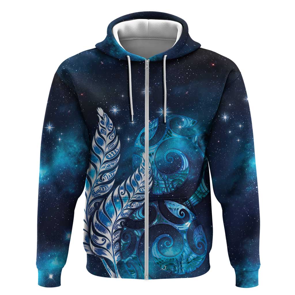 New Zealand Matariki Hoodie Maori Koru Mix Silver Fern