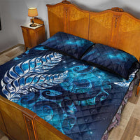 New Zealand Matariki Quilt Bed Set Maori Koru Mix Silver Fern