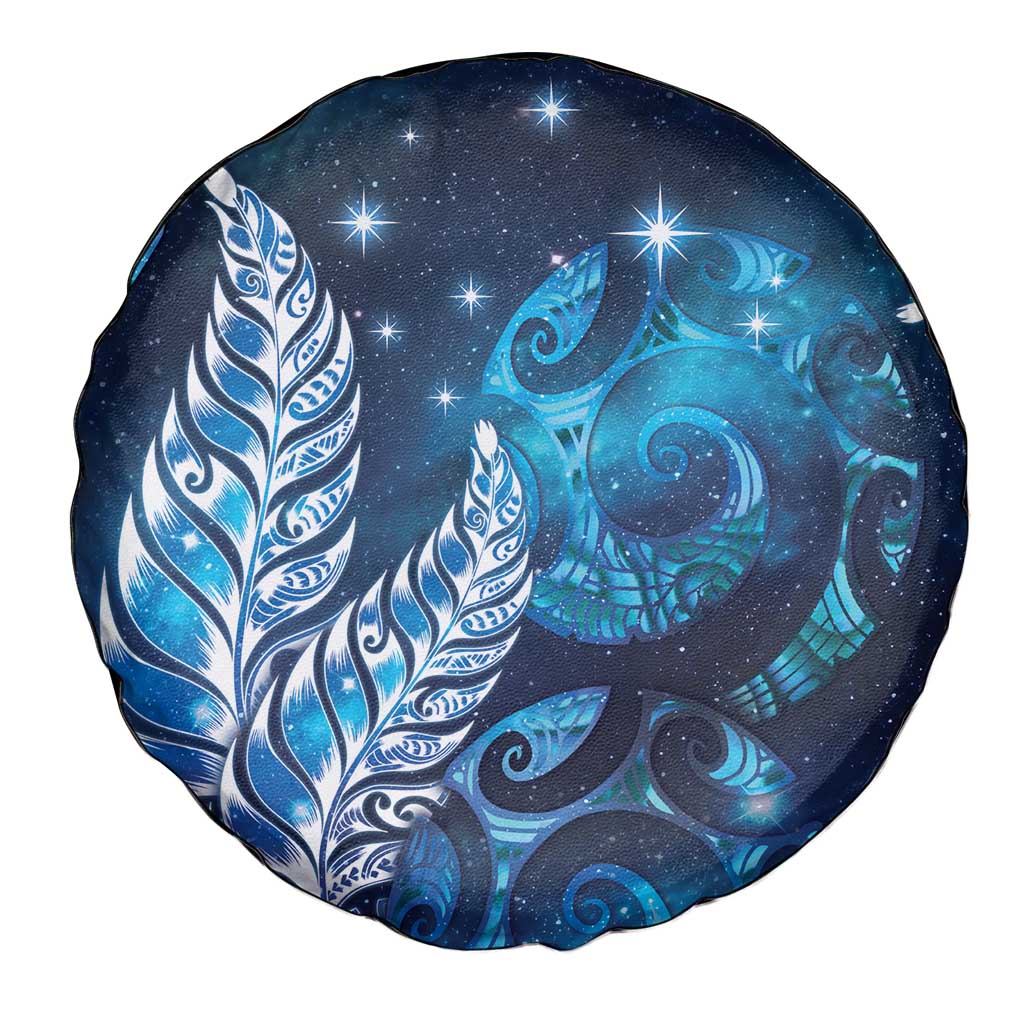 New Zealand Matariki Spare Tire Cover Maori Koru Mix Silver Fern