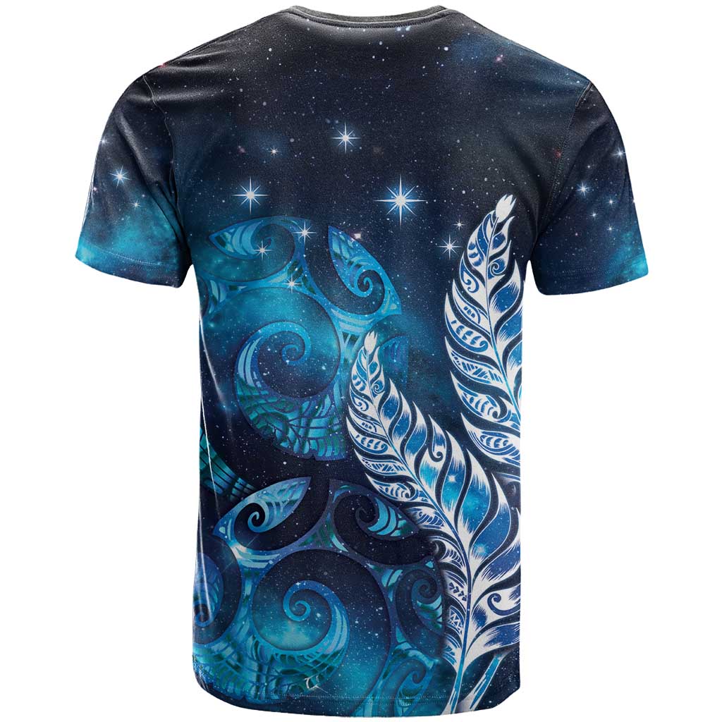 New Zealand Matariki T Shirt Maori Koru Mix Silver Fern