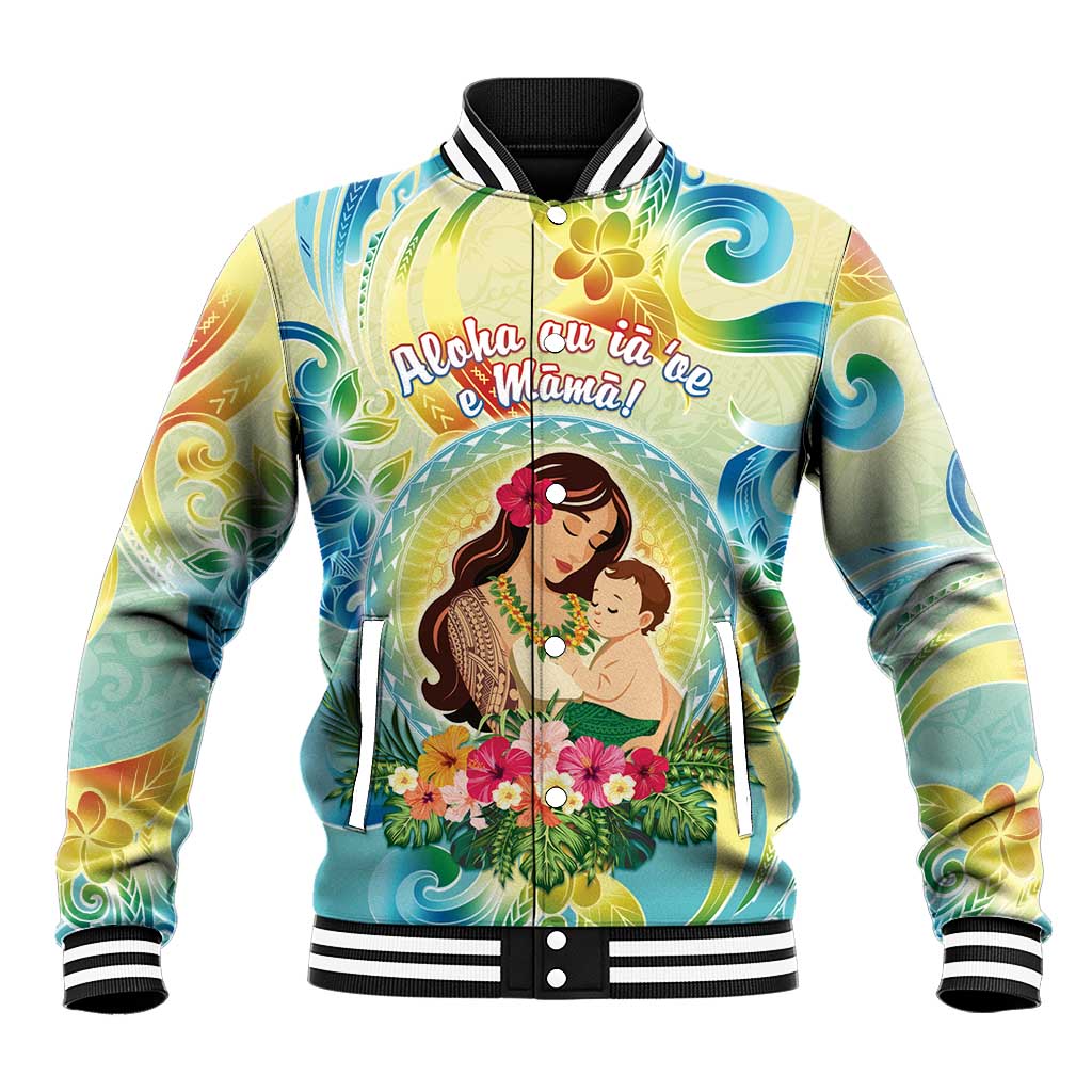 Personalised Hawaii Mother's Day Baseball Jacket I Love You Mom DT04 Unisex Yellow - Polynesian Pride