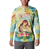 Personalised Hawaii Mother's Day Button Sweatshirt I Love You Mom DT04 - Polynesian Pride