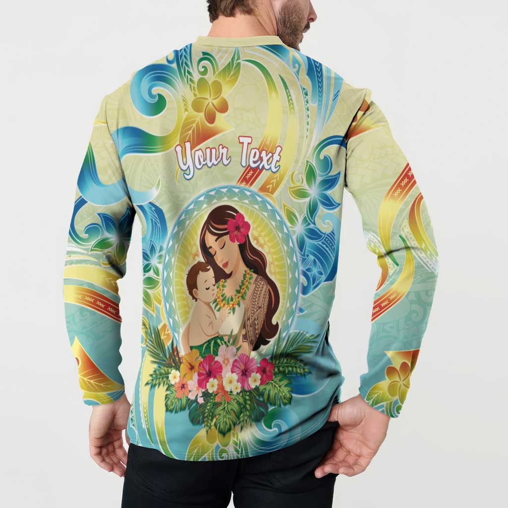 Personalised Hawaii Mother's Day Button Sweatshirt I Love You Mom DT04 - Polynesian Pride