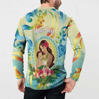 Personalised Hawaii Mother's Day Button Sweatshirt I Love You Mom DT04 - Polynesian Pride