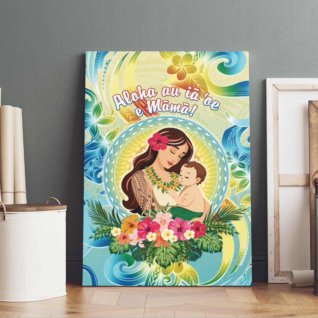 Hawaii Mother's Day Canvas Wall Art I Love You Mom DT04 - Polynesian Pride