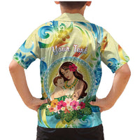 Personalised Hawaii Mother's Day Family Matching Mermaid Dress and Hawaiian Shirt I Love You Mom