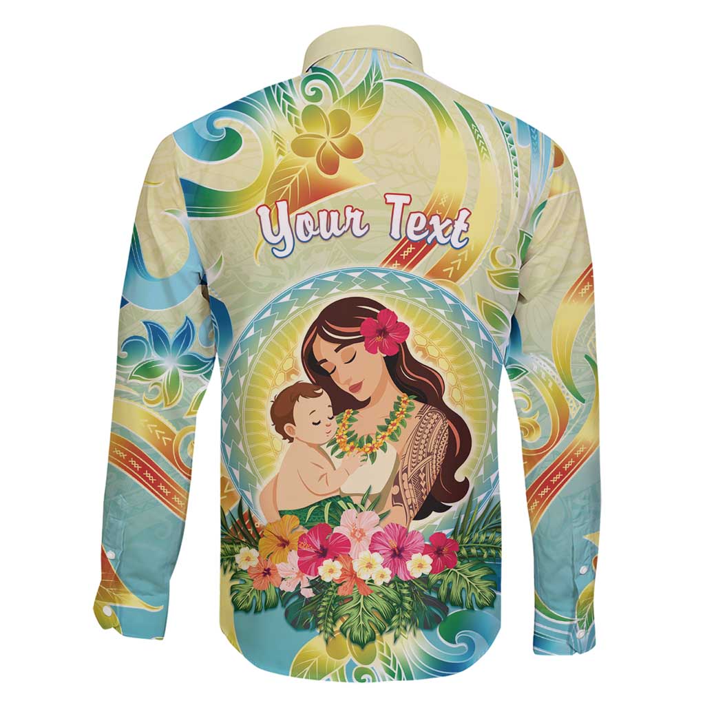 Personalised Hawaii Mother's Day Family Matching Short Sleeve Bodycon Dress and Hawaiian Shirt I Love You Mom