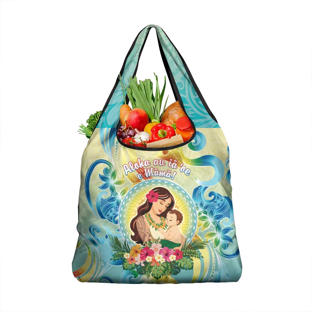 Hawaii Mother's Day Grocery Bag I Love You Mom DT04 1-pack One Size Yellow - Polynesian Pride