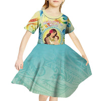 Personalised Hawaii Mother's Day Kid Short Sleeve Dress I Love You Mom DT04 - Polynesian Pride
