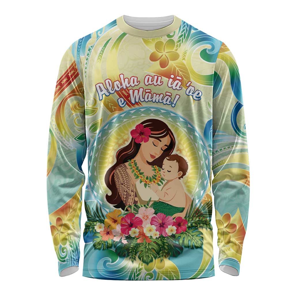 Personalised Hawaii Mother's Day Long Sleeve Shirt I Love You Mom DT04 Unisex Yellow - Polynesian Pride