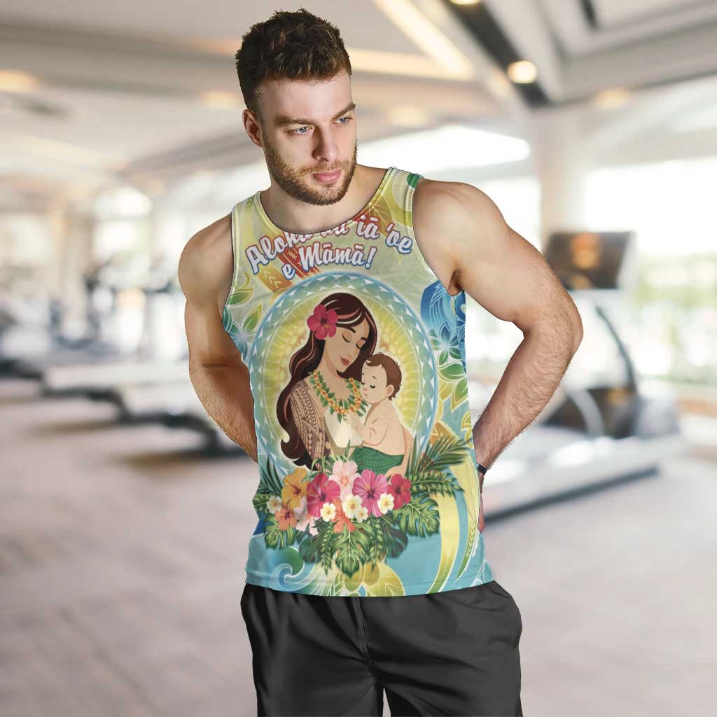 Personalised Hawaii Mother's Day Men Tank Top I Love You Mom DT04 Yellow - Polynesian Pride